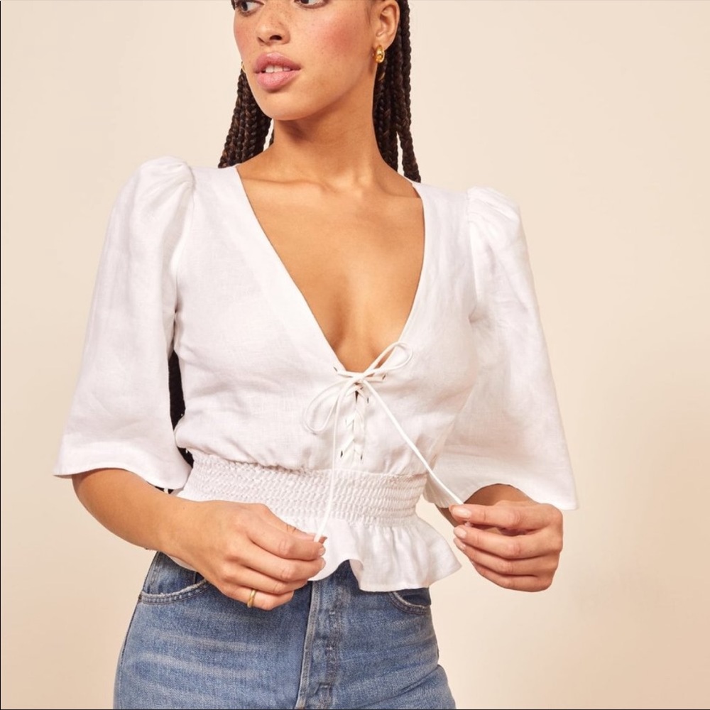 Reformation Emilia Top in White, XS